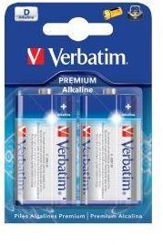Verbatim Disposable Alkaline 49923 D Batteries - 2 pack Photo