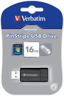 Verbatim PinStripe 16GB Flash Drive - Black Photo