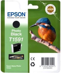 Epson T1591 Photo Black Ink Cartridge (Kingfisher) Photo