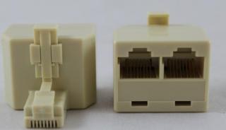Unbranded RJ45 Modular 8P8C Male to Dual Female Adapter Photo