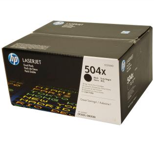 HP 504X 2-pack High Yield Black LaserJet Toner Cartridge (CE250XD) Photo