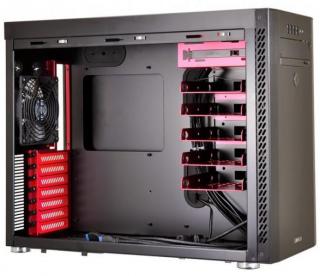 LIAN LI PC-A51WRX Windowed Mid Tower Chassis - Black with black interior + Red highlight Photo