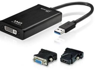 J5 Create JUA330U USB3.0 to DVI Display Adapter with DVI to HDMI and DVI to VGA Converter Photo