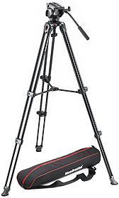 Manfrotto MVH500A Aluminium Telescopic Twin leg video Tripod + MVT502AM + Bag (Padded) Photo