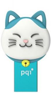 PQI Connect 303 Lucky Cat 32GB OTG Flash Drive - Blue Photo