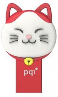 PQI Connect 303 Lucky Cat 64GB OTG Flash Drive - Red Photo