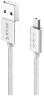 Orico EDC-10 Nylon Braided USB to Micro-USB 1m Charge & Sync Cable - Silver Photo