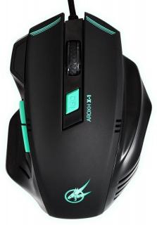 Port Designs AROKH X-1 USB Optical Gaming Mouse - Black & Green Photo