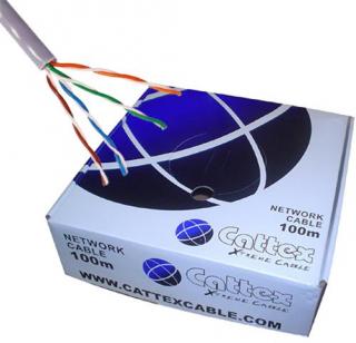 Cattex CAT5e 100m Solid UTP Cable - Grey - Box Photo