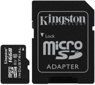 Kingston Industrial 16GB microSDHC UHS-I U1 Memory Card with SD Adapter Photo
