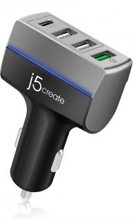J5 Create JUPV41 4-Port USB QC3.0 & Type-C Car Charger Photo