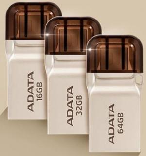 Adata UC360 USB3.1 & microUSB OTG 16GB Flash Drive - Gold Photo