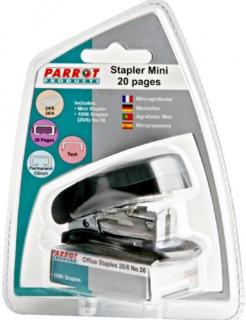 Parrot ST3050B Plastic Mini Stapler (Black) + Staples 26/6 x 1000 box Photo