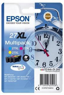 Epson 27XL Multipack (M,C,Y) DURABrite Ultra Ink Cartridge (Clock) Photo