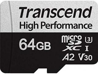 Transcend 330S High Performance 64GB U3 A2 V20 MicroSDXC Card - With Adapter Photo