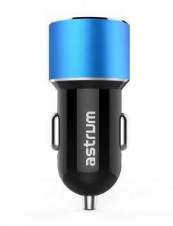Astrum CC210 Dual USB 2.4A Car Charger - Black & Blue Photo