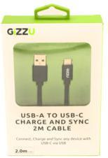 Gizzu USB2.0 A to USB-C 2m Charge & Sync Cable - Black Photo