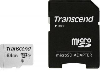 Transcend Micro SD 300S 64GB microSDXC UHS-I V30 Memory Card with SD Adapter Photo