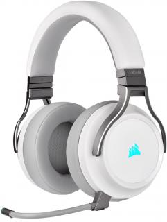 Corsair Virtuoso RGB Wireless High-Fidelity 7.1 Surround Gaming Headset - White & Silver Photo