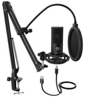 FiFine T669 Cardioid USB Condensor Microphone Arm Desk Mount Kit - Black Photo