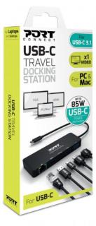 Port Designs USB Type-C 5 in 1 Multi-Port Hub With 85W PD - Black Photo