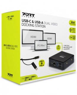 Port Designs USB Type-C 8 In 1 Multi-Port Hub With 85W PD - Black Photo
