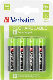 Verbatim 49941 AA Recharcheable NiMH Batteries - 4 Pack Photo