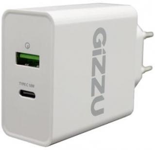Gizzu Type-C And USB QC 3.0 36W PD Wall Charger – White Photo