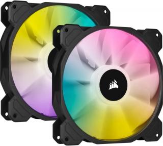 Corsair SP140 RGB Elite 140mm PWM Chassis Fan - Black Frame (Kit of 2) Photo