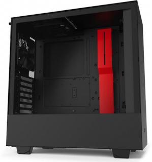 NZXT H510 Windowed Mid Tower Chassis - Matte Black/Red Photo