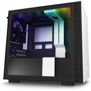 NZXT H210i Mini Tower Windowed Chassis - Matte White/Black Photo