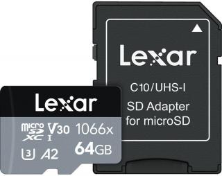 Lexar Professional 1066x 64GB microSDXC Memory Card Photo