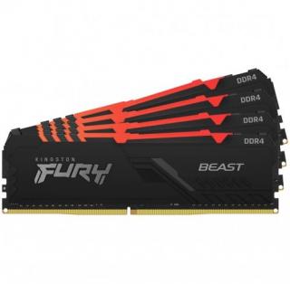 Kingston Fury Beast RGB 4 x 32GB 3600MHz DDR4 Desktop Memory Kit - Black (KF436C18BBAK4/128) Photo