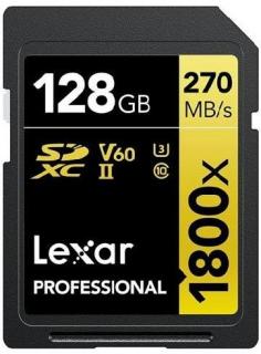 Lexar Professional 1800x 128GB SDXC UHS-II Memory Card - Gold Series Photo