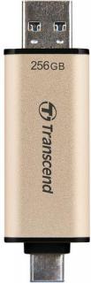 Transcend JetFlash 930C 256GB USB 3.2 2-In-1 Flash Drive - Gold Photo