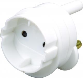 Unbranded 3 Prong to 2 Pin Round Plug Adapter - White Photo