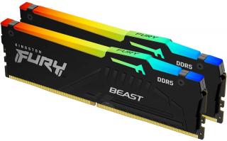 Kingston Fury Beast RGB 2 x 32GB 4800MHz DDR5 Desktop Memory Kit - Black (KF548C38BBAK2-64) Photo
