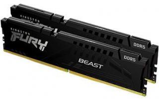 Kingston Fury Beast Black 2 x 32GB 5200MHz DDR5 Desktop Memory Kit - Black (KF552C40BBK2-64) Photo